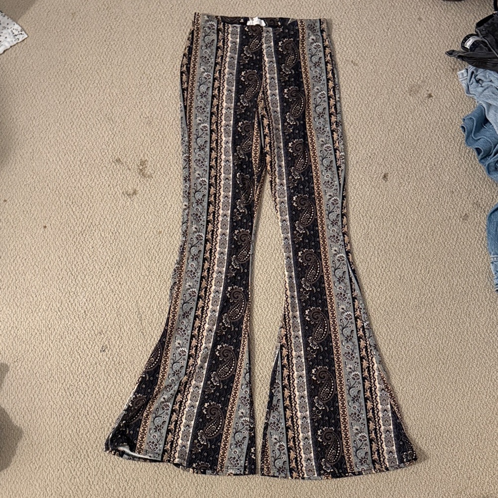 Beardance Striped Paisley Flare Pants